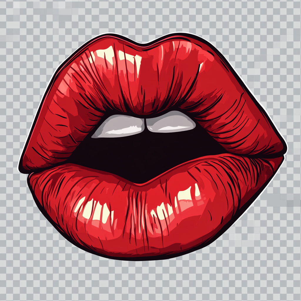 Red lipstick kiss mark clipart for T-shirt print design.