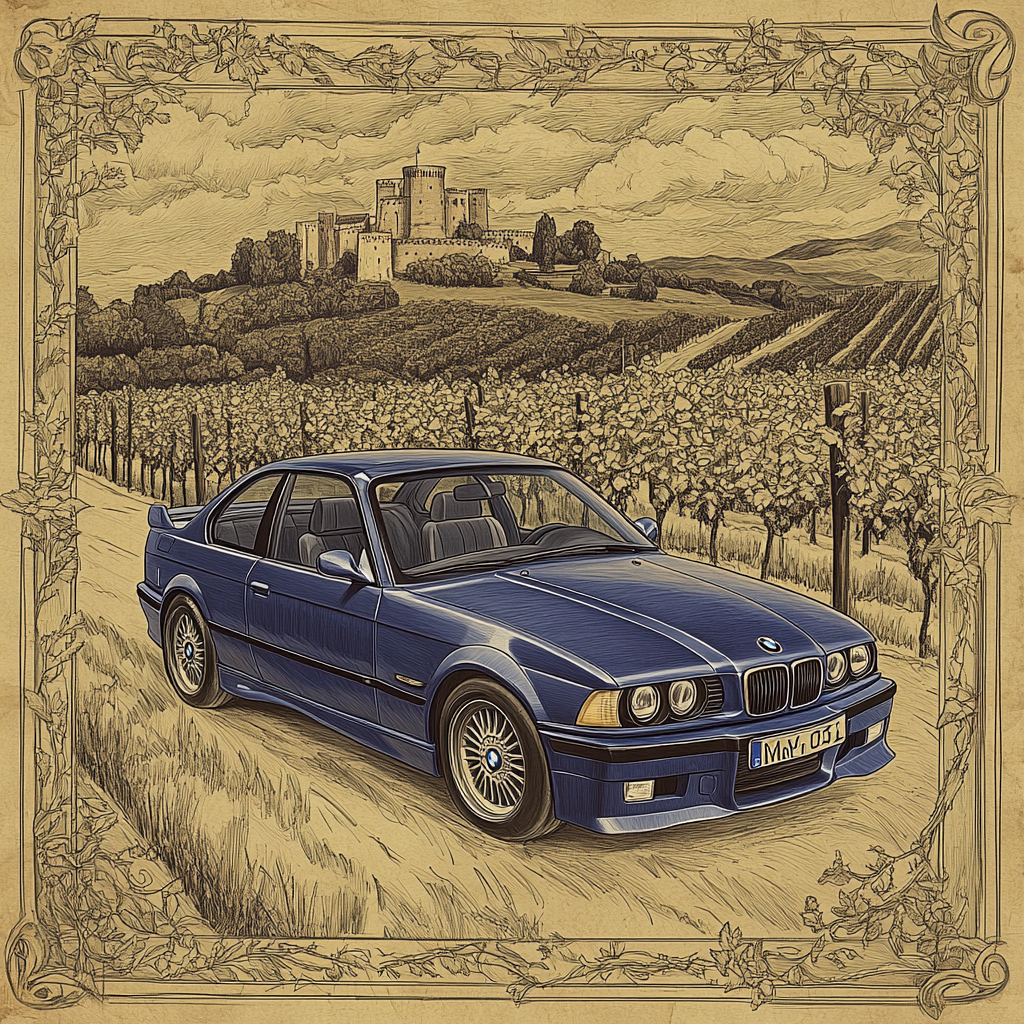 Regal BMW M3 (E36) in Vintage Landscape