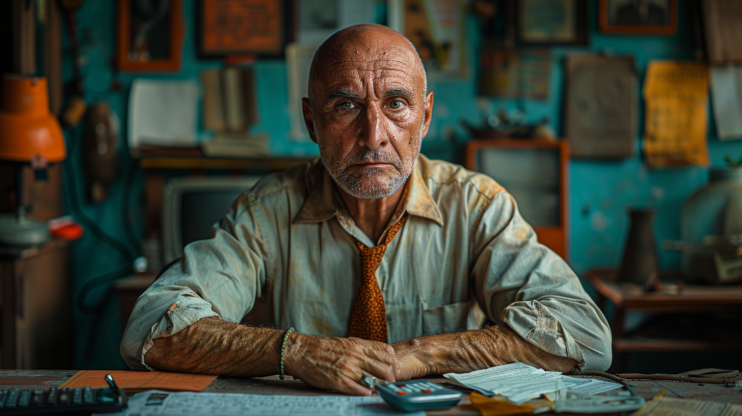 Venezuelan accountant at organized office desk