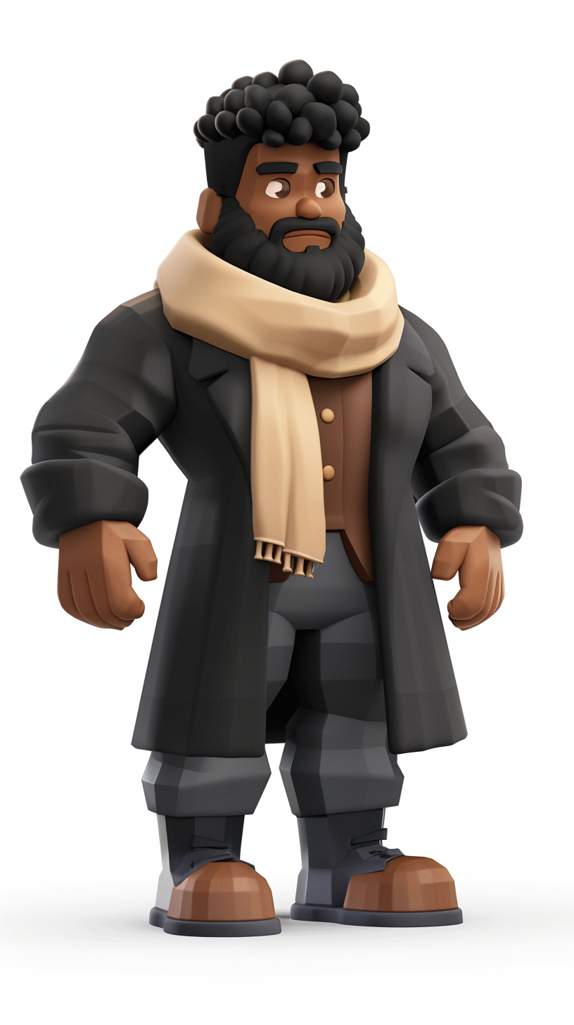 Roblox character: medium-dark skin, muscular build, black hair, beard.