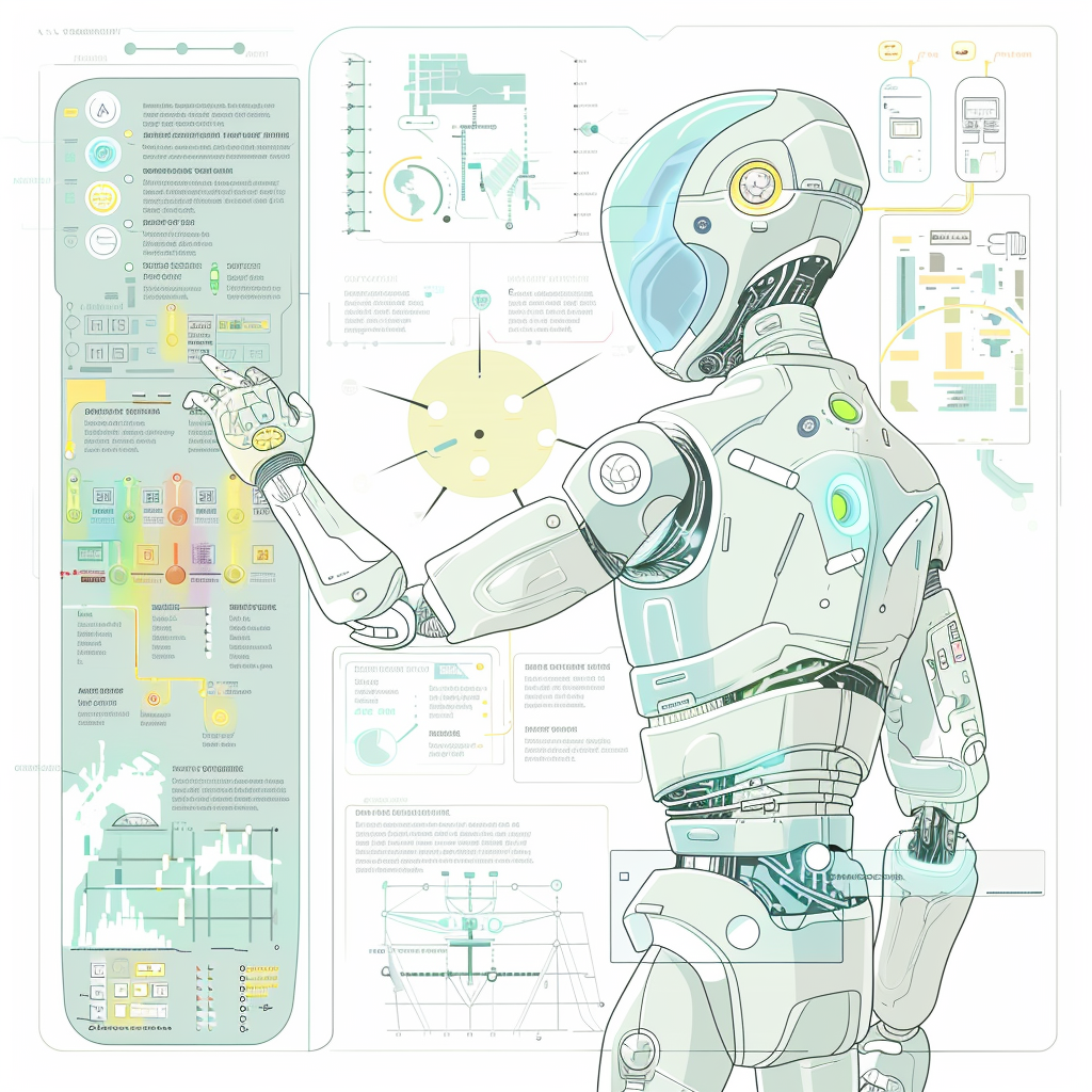 Robot instructor teaches steps with holographic screen