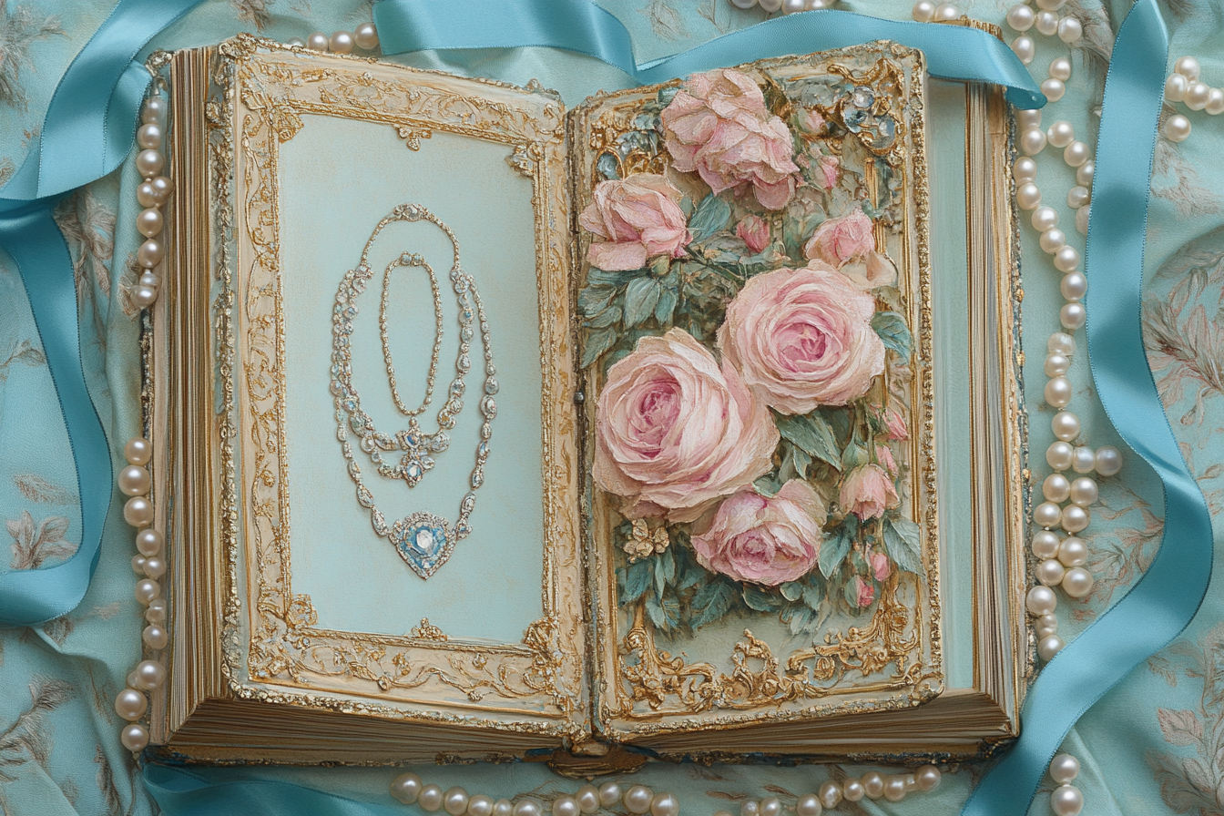 Royal Picture Frame with Pearls and Diamonds