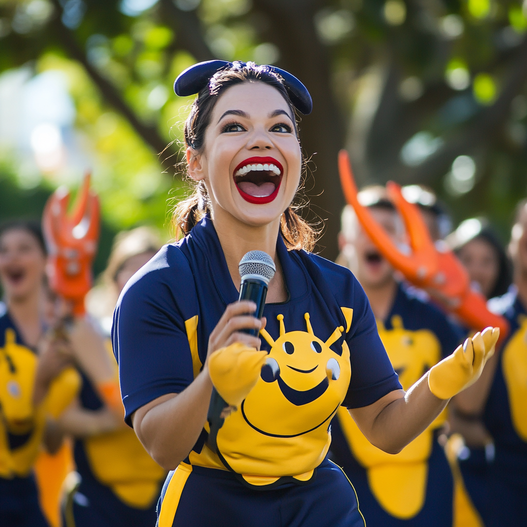 Rugby Player Joyfully Sings 'Under The Sea' Outdoors