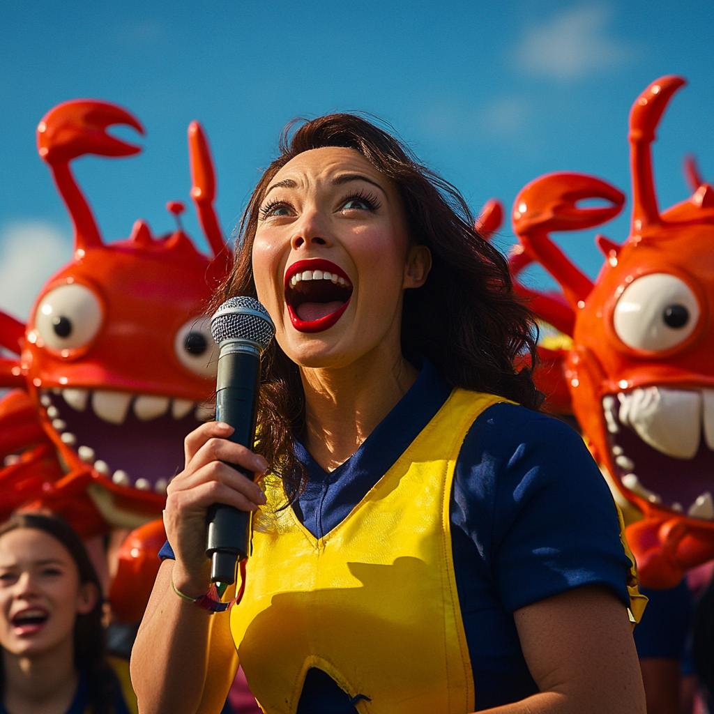 Rugby Player Sings 'Under the Sea' at Amphitheatre