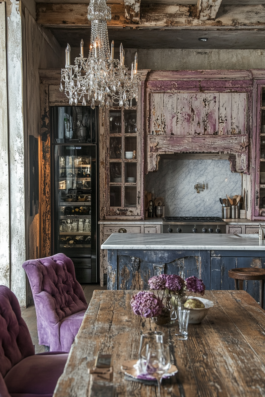 Rustic Glamour Kitchen Design with Luxe Elements