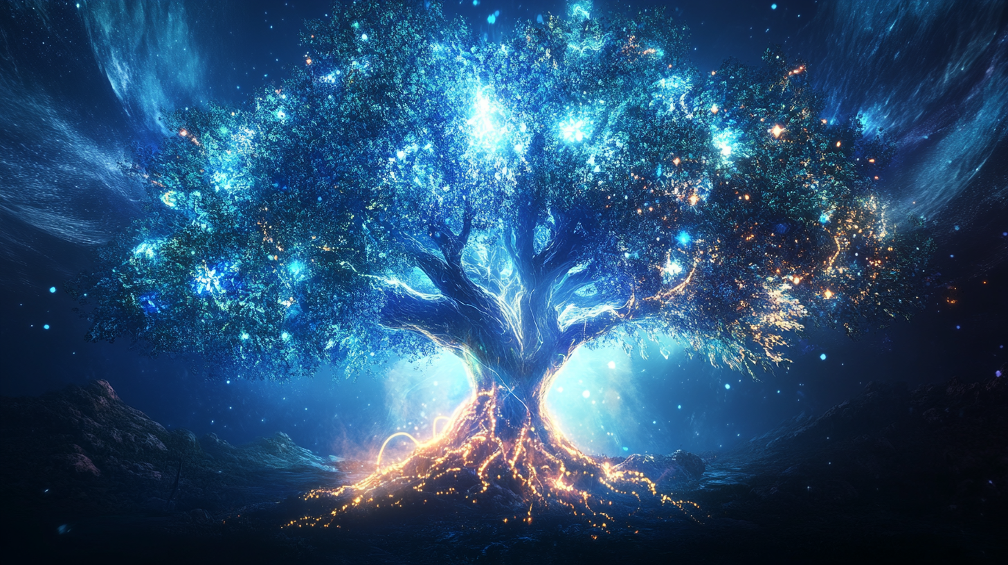 Sacred Tree of Life with Glowing Healing Energy