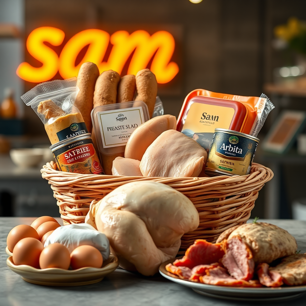 Sam's Food Basket with Chicken, Bread, and Mutton