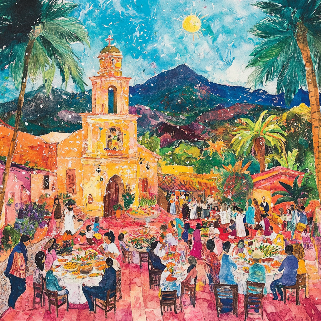 Santiago Apóstol Celebration - A Colorful Feast Gathering