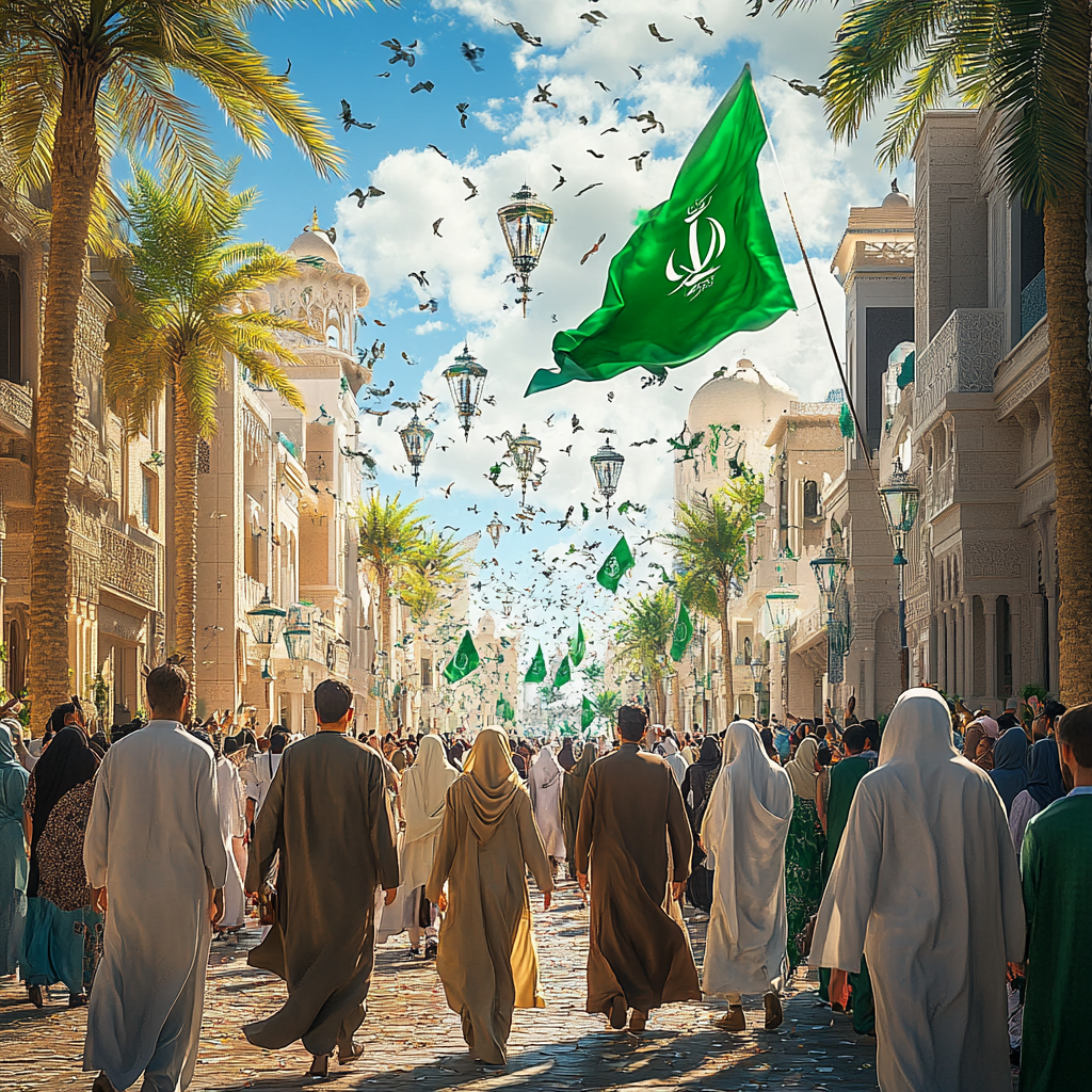 Saudi National Day Celebration in Modern Jeddah Albalad