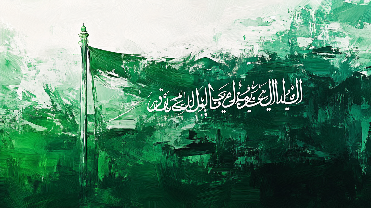 Saudi flag design for Saudi Arabia National Day celebration.