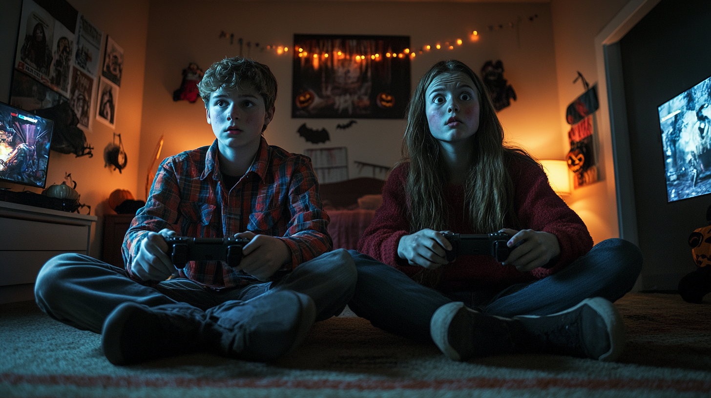 Scared Teens Playing Horror Game on PlayStation 5