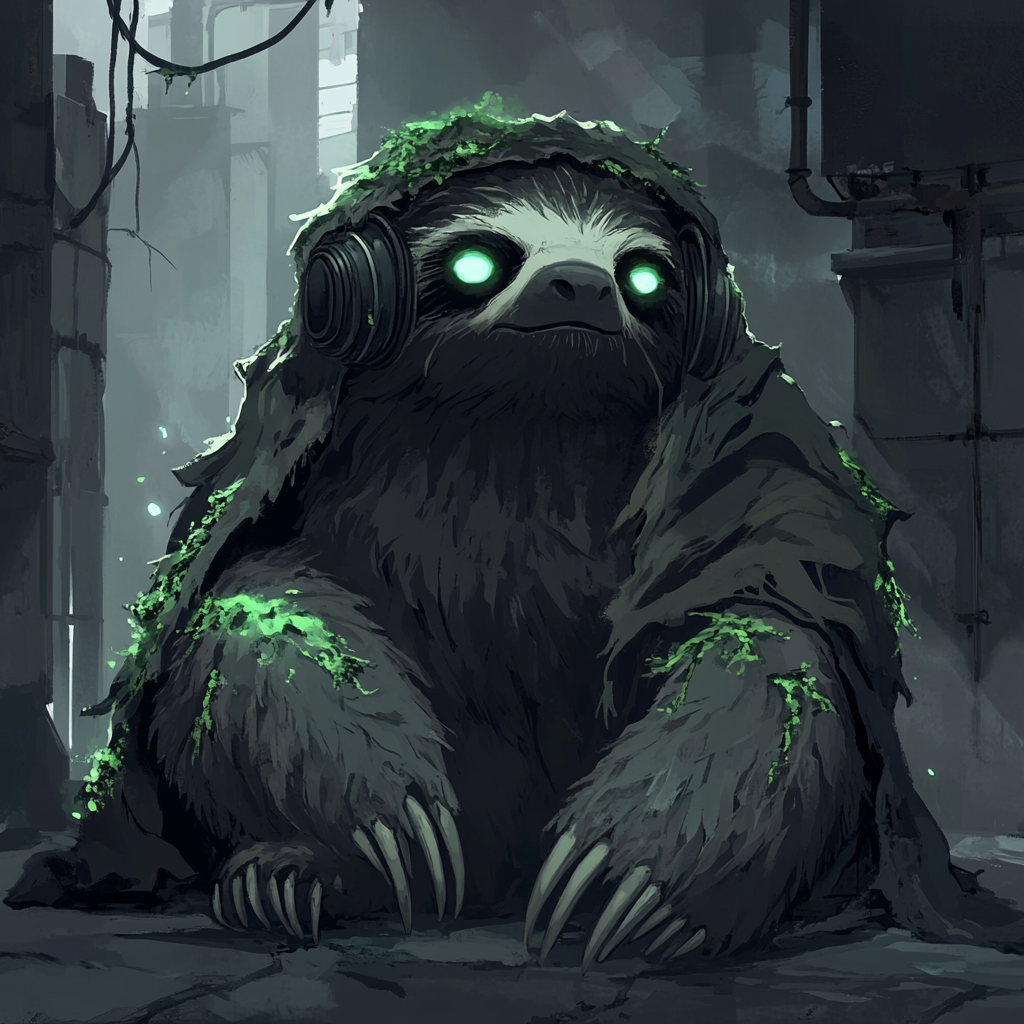 Scary Sloth: A Haunting Hacker in Shadowy Asylum