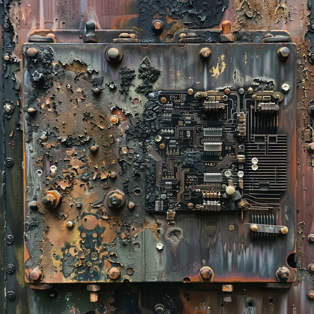 Scorched Circuit Board Attached to Generator