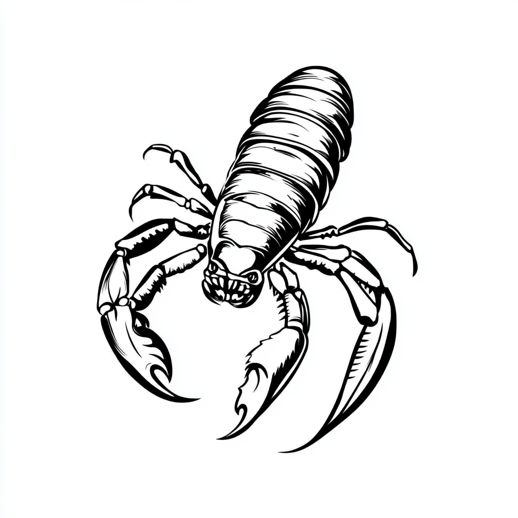 Scorpion Stencil Tattoo Design on White Background