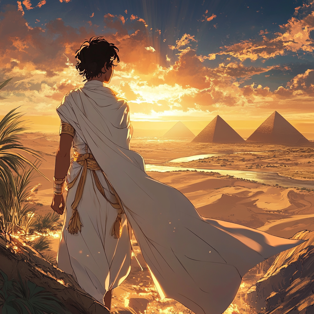 Serene Pharaoh at Dawn on Giza Plateau