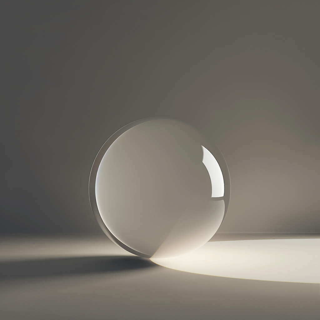 Shaded sphere with light source, shot on Canon camera.