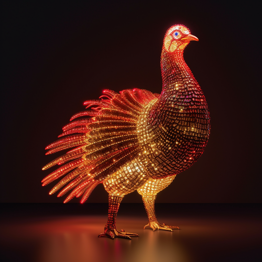 Shimmering gold and bright red turkey sticker