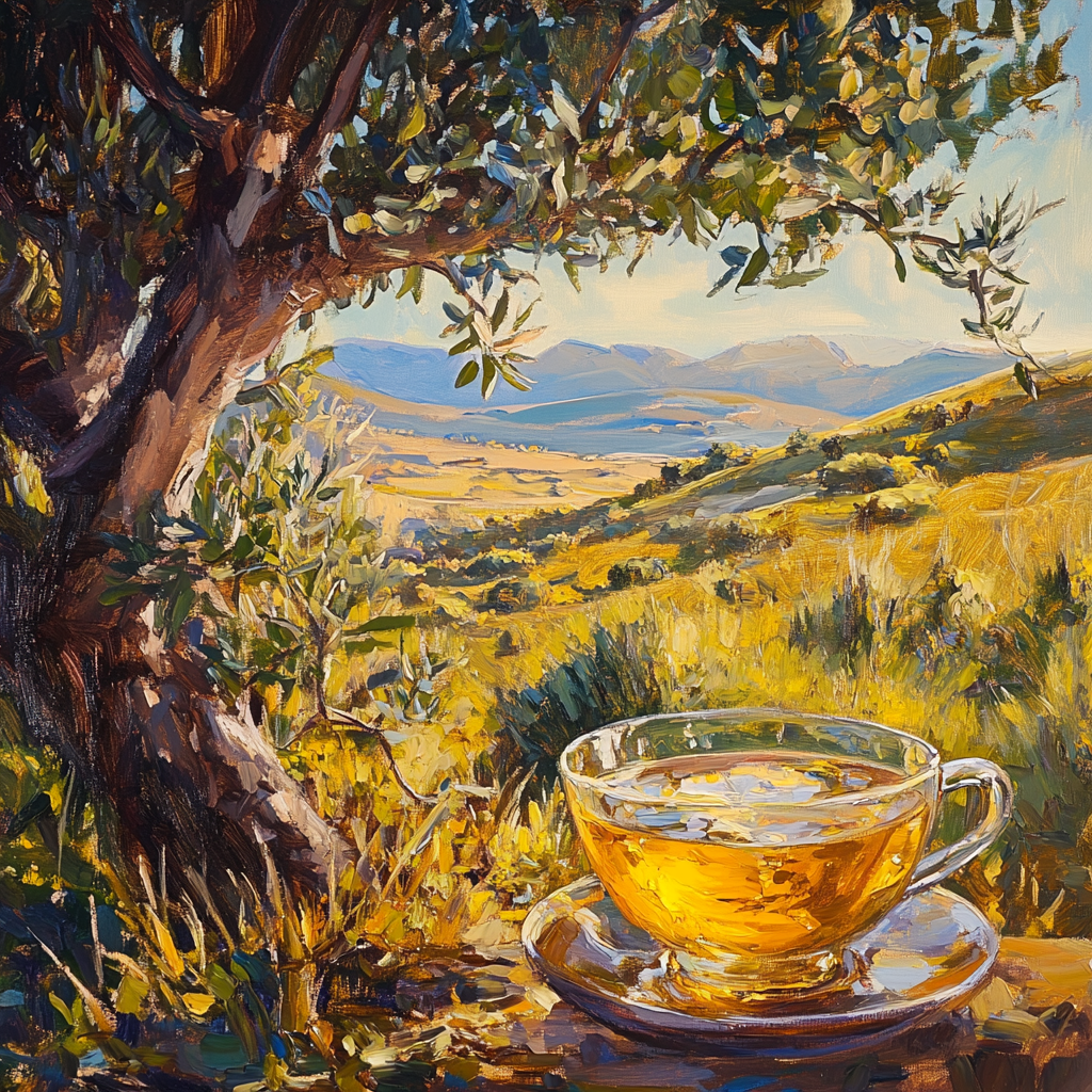 Shiny cup of argan oil in South African landscape