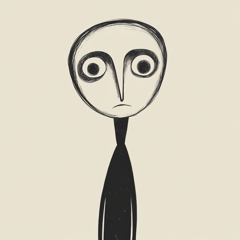 Simple Character Drawing in Minimalist Style