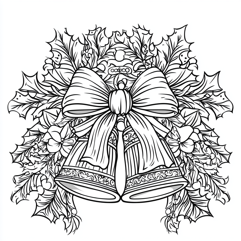 Simple Christmas bells coloring page for beginners