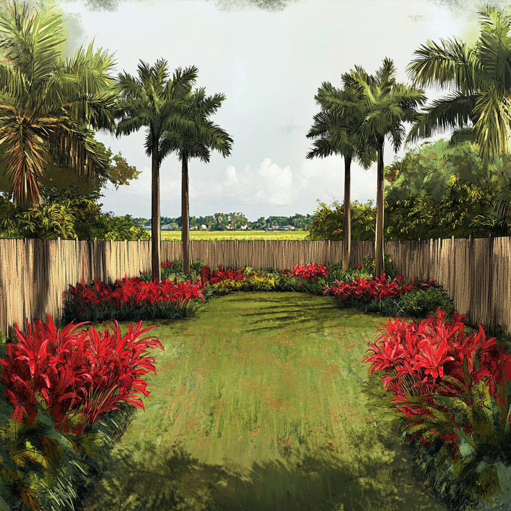 Simple Lush Miami Backyard Landscape Design 