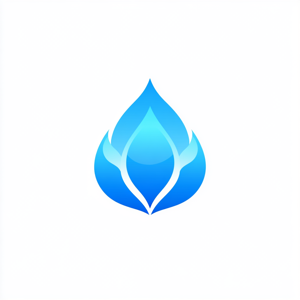 Simple blue line logo for glass company, refreshing design.