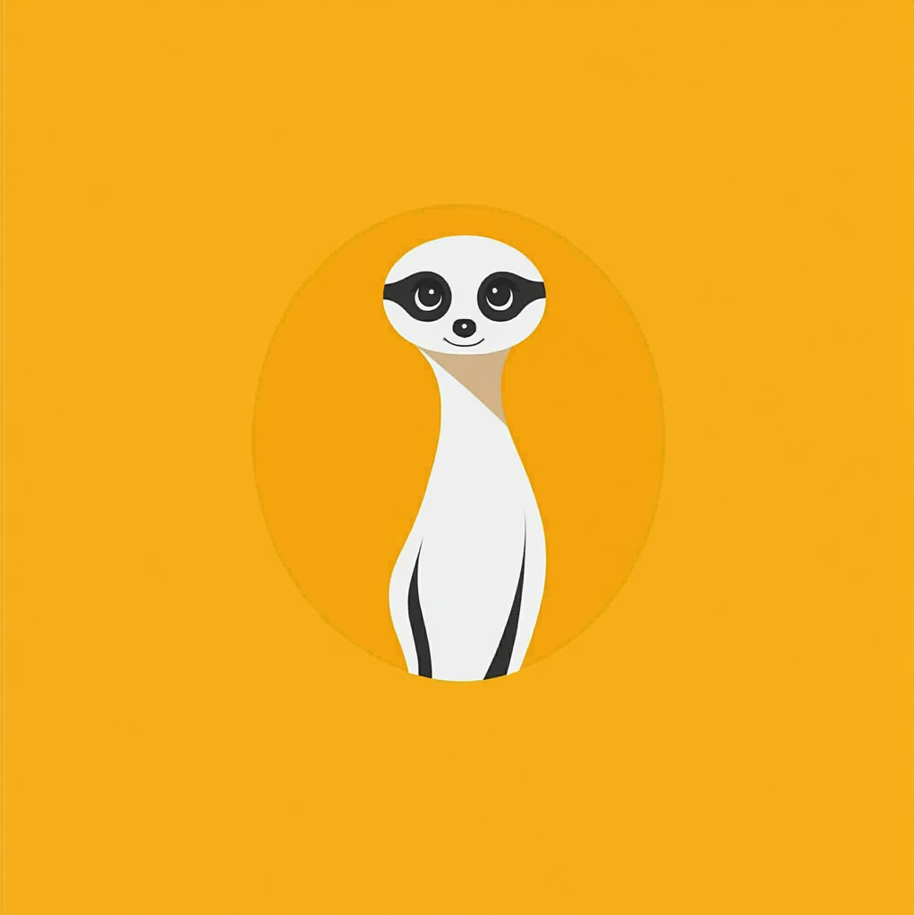 Simple logo for Meerkat HR with geometric meerkat silhouette.