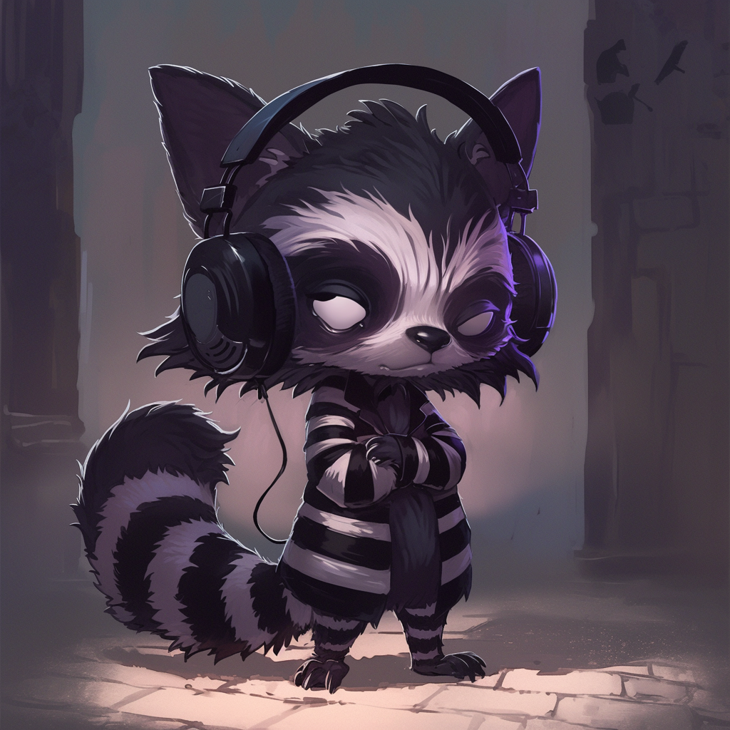 Sinister Chibi Sloth Dressed as Beetlejuice Illustration