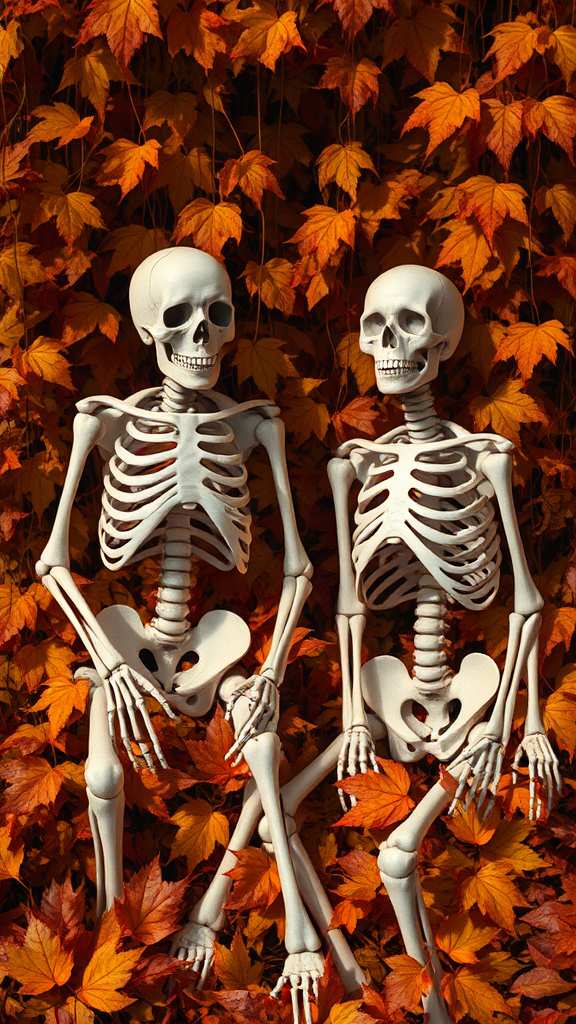 Skeletons in autumn leaves: Beauty in decay