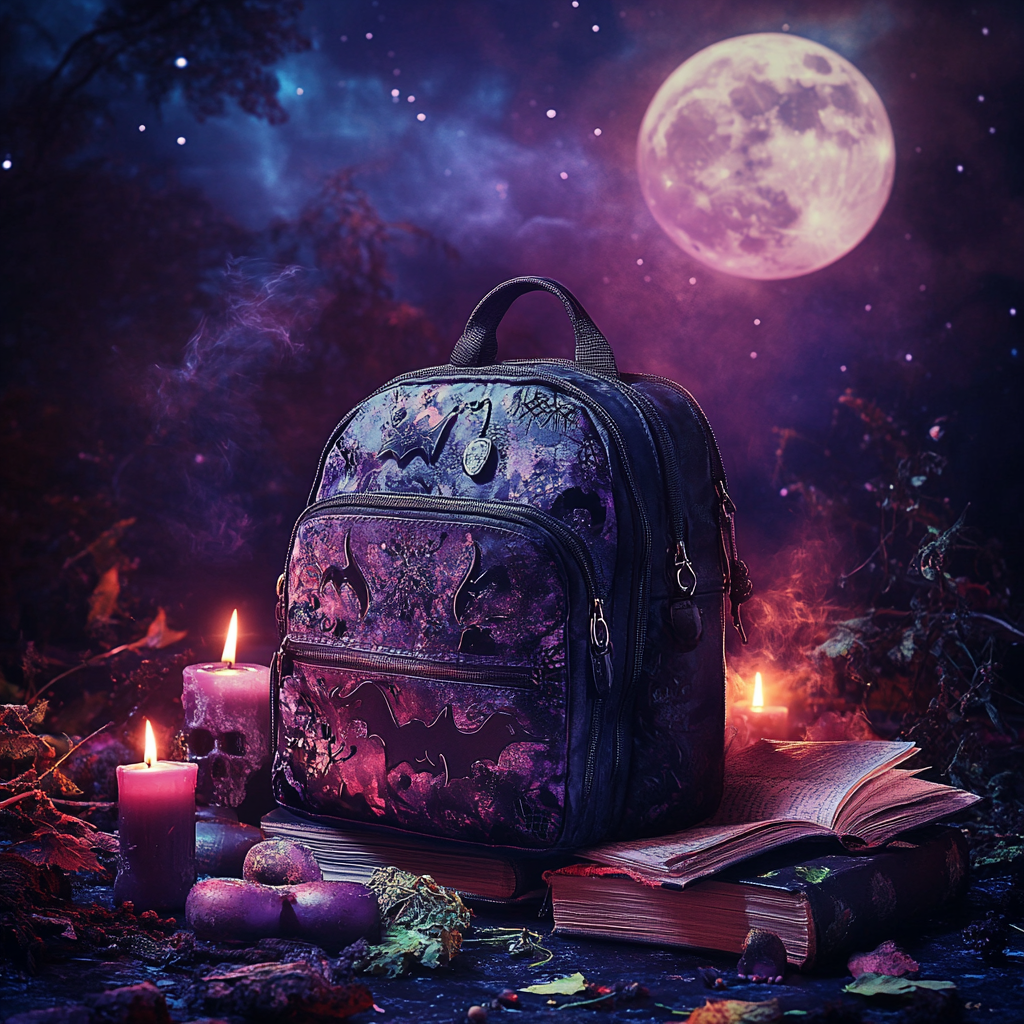 Sleek backpack with mystical theme, captivates teenagers.