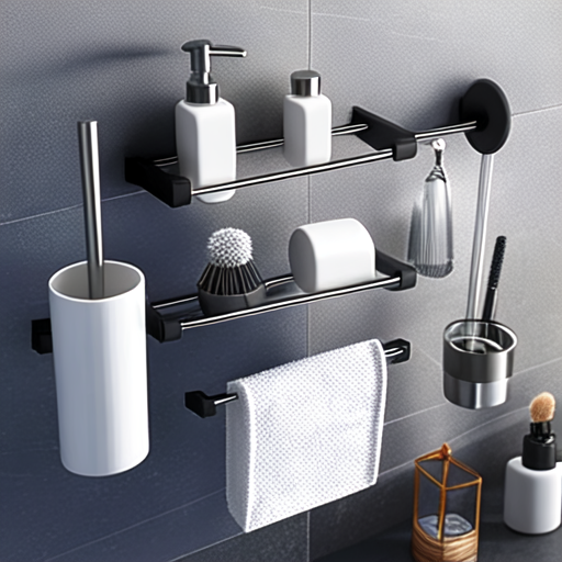 Sleek bathroom accessory set with chrome and matte black.