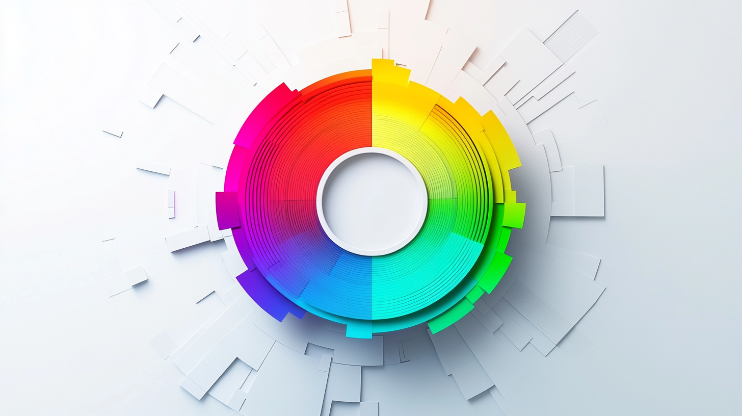 Sleek modern interface with vibrant color wheel mix selection.