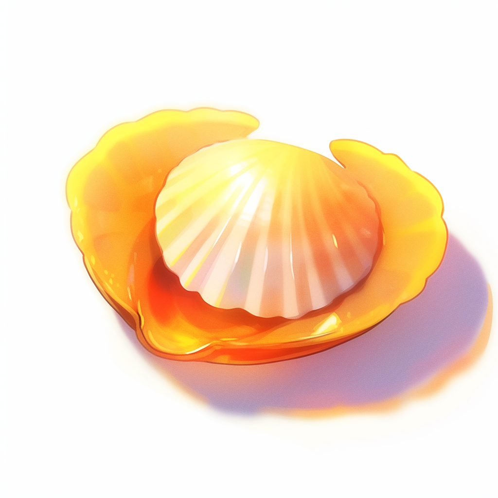 Small, Cute Clam Meat 3D Icon Painting