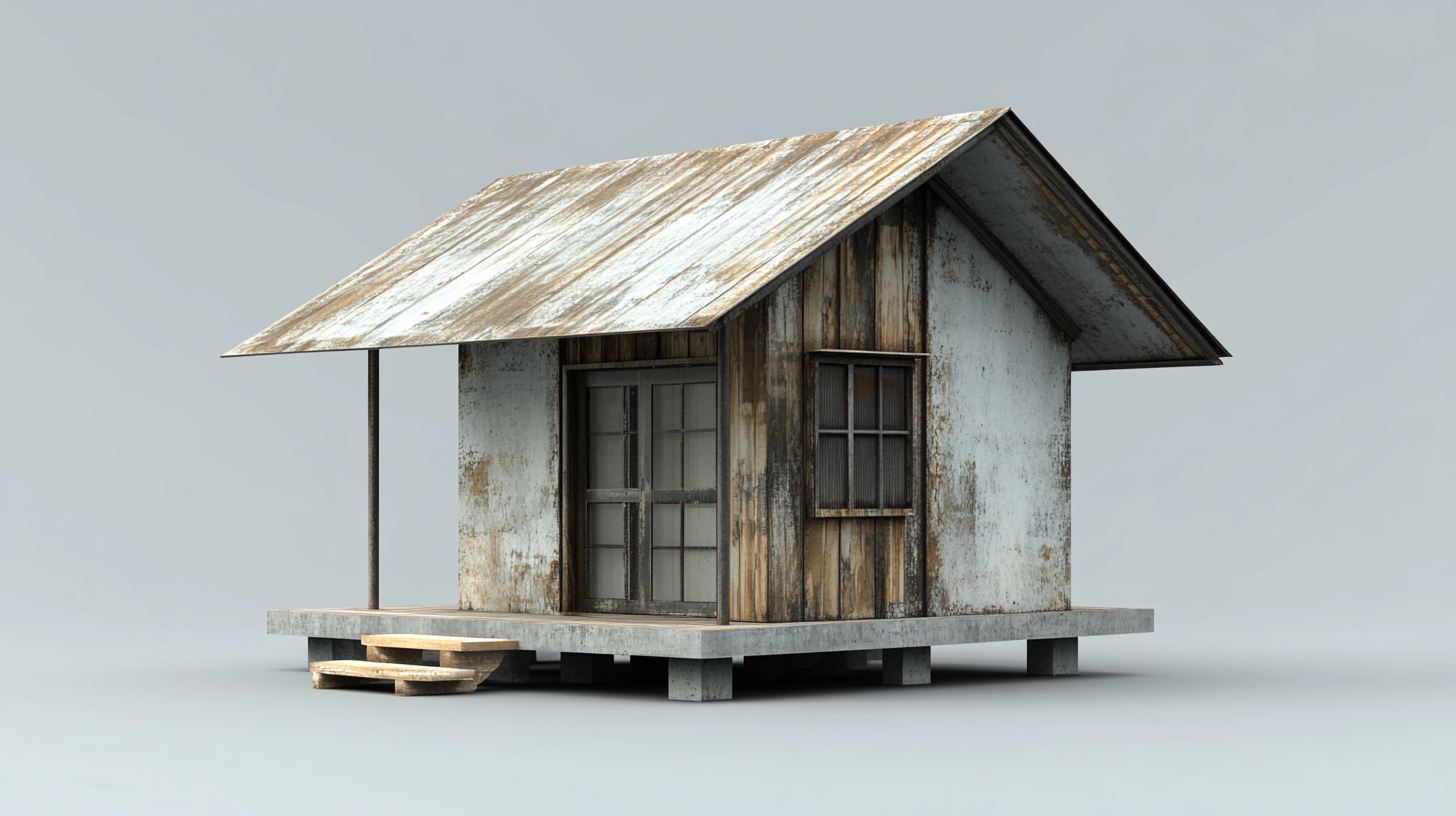 Small Industrial Mining Hut - Concrete, Sheet Metal, Wood