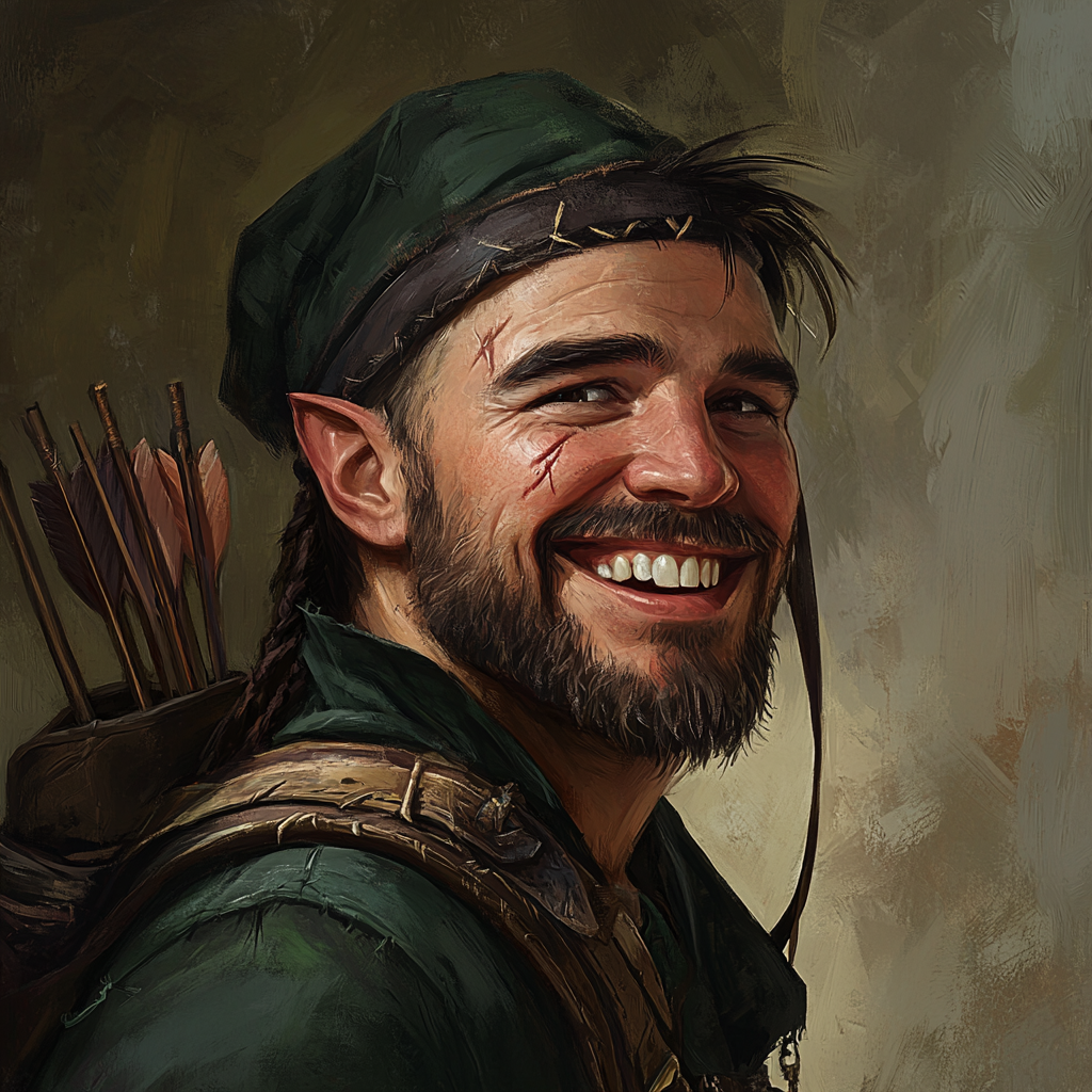 Smiling Gnome with Scar - Dungeons and Dragons