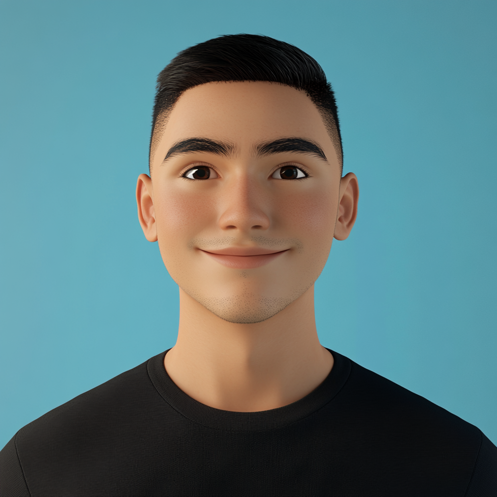 Smiling Man 3D Render Portrait Pixor Style