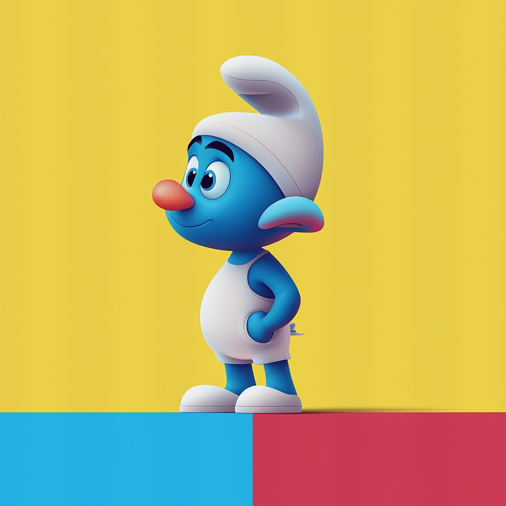 Smurf Character in Blue Vector Art