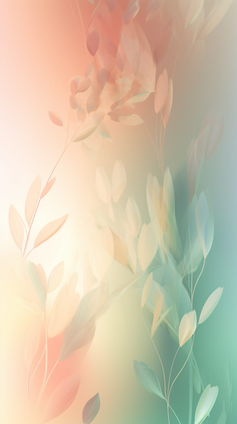 Soft spring pastel gradient wallpaper with floral patterns