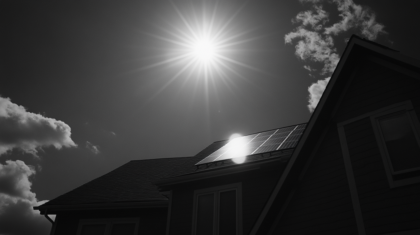 Solar panels on Alberta home, cinematic photo