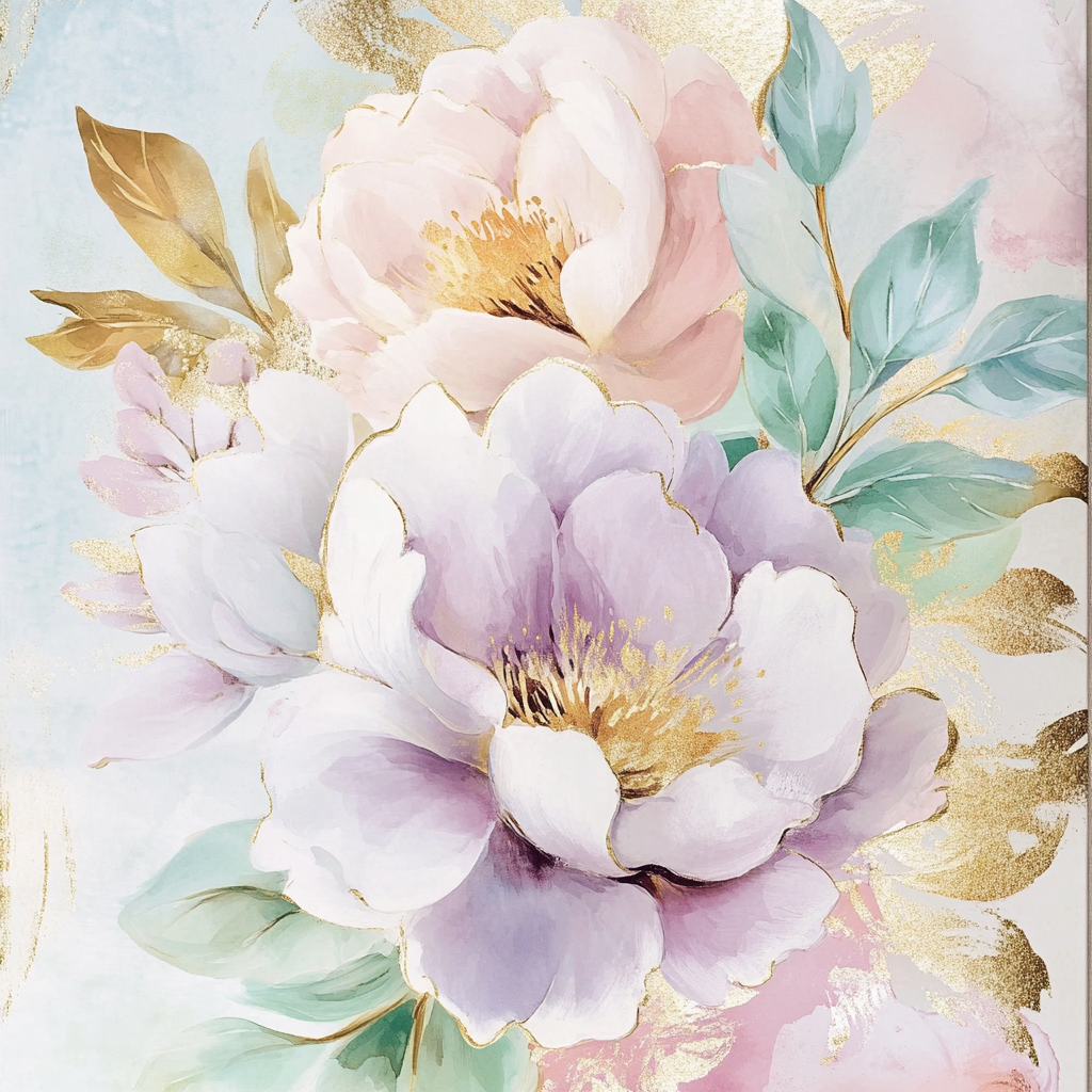 Sophisticated Floral Notebook Covers with Gold Accents