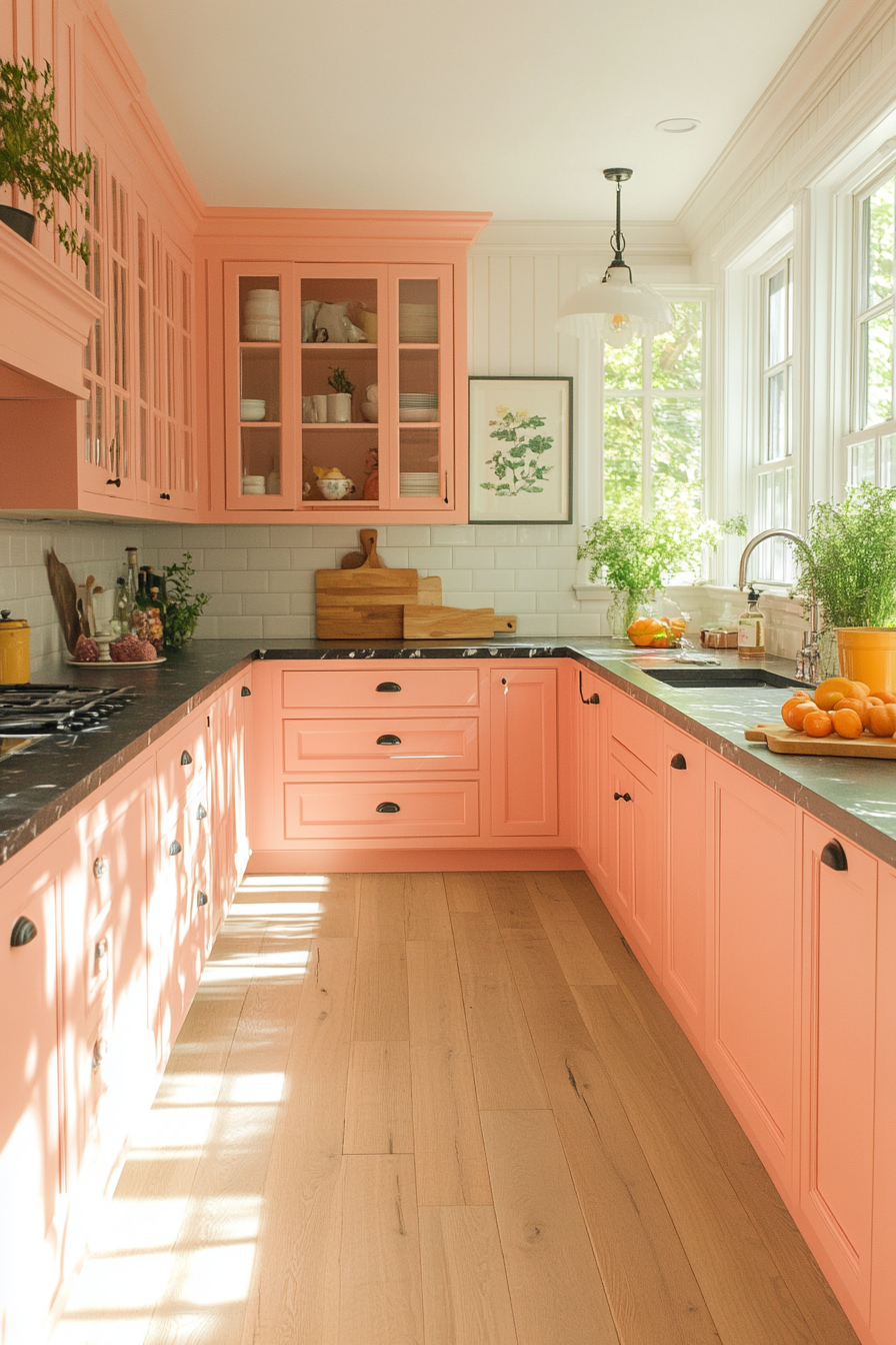 Sophisticated Salmon Serenity Kitchen: Tranquil Haven