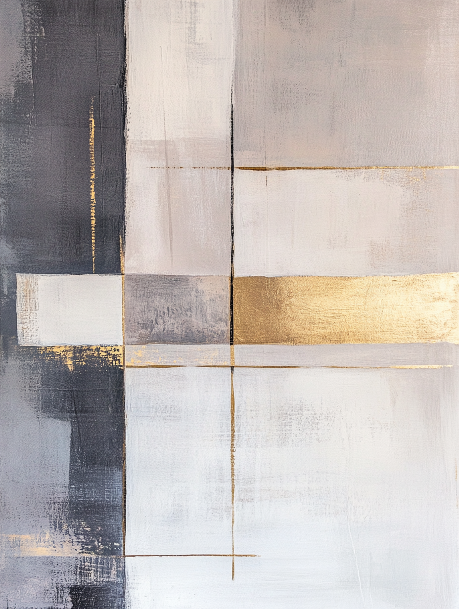 Sophisticated modern abstract painting in neutral tones - 3:4