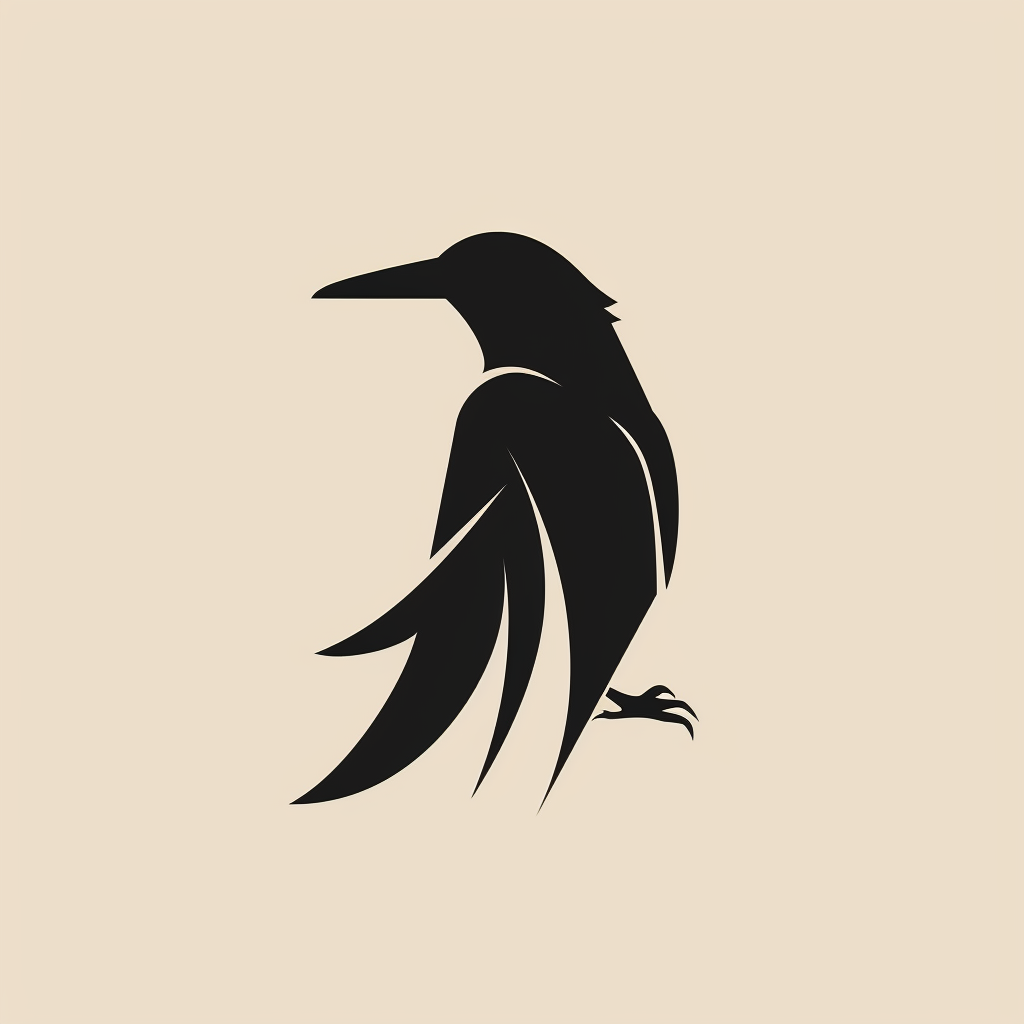 Sophisticated raven logo for indie publishing house.