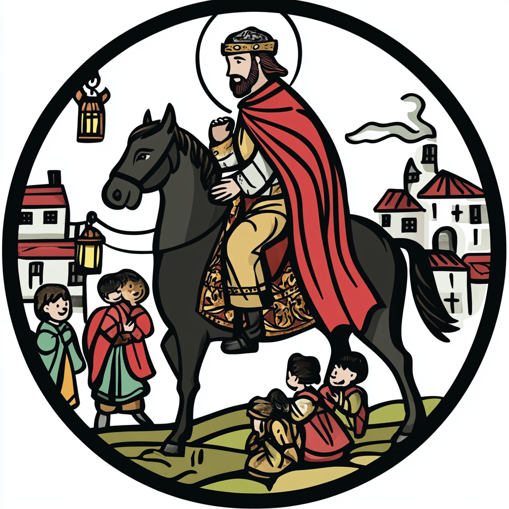 St. Martin Round Logo with Black Lines and Children