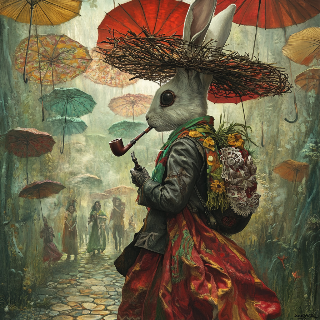 Steam Punk Rabbit in Magical Forest Wonderland