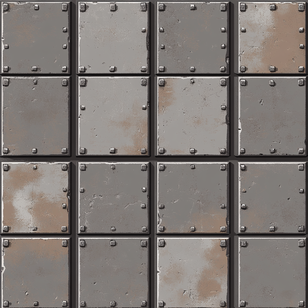 Steel I-Beam Texture: Industrial, Weathered Pixel Art Loop.