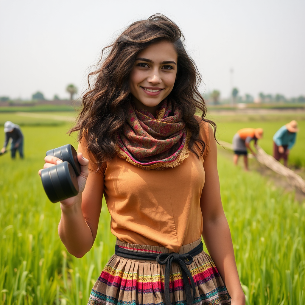 Strong Girl in Iranian Dress by Paddy Field