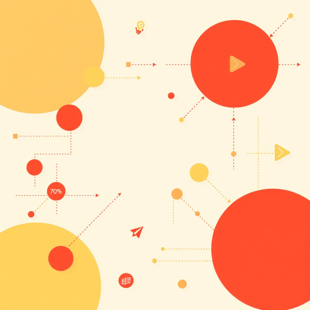 Structured Red and Yellow Geometric Diagram