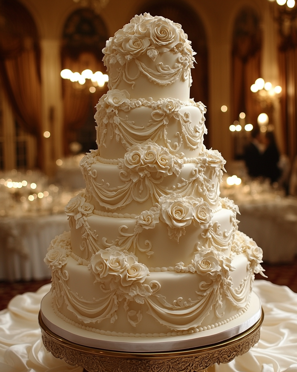 Stunning Wedding Cake with Victorian Design