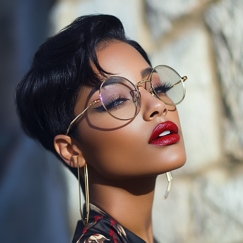 Stylish African-American woman hairstylist in fashionable urban setting